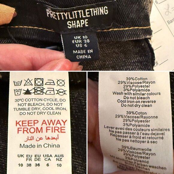 PrettyLittleThing Shape Brown Lace Up Denim Corset Top Size 6 Structured Bustier - Picture 4 of 6